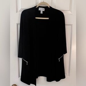 Joseph Ribkoff Black Cover Up Style Jersey Blazer